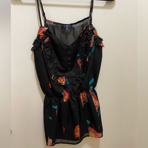 Sheer, black gap women’s tank top